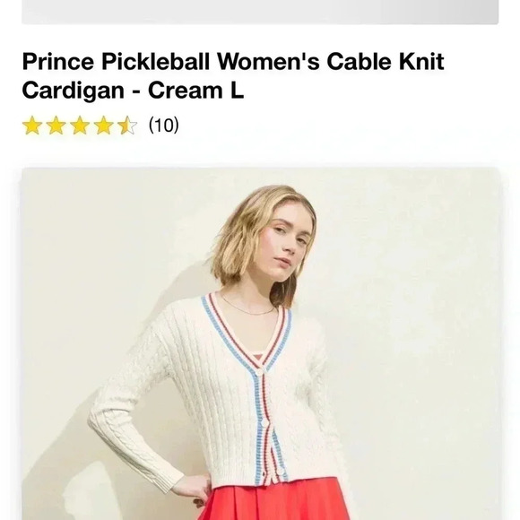 NWT Prince Pickleball Women's Cable Knit
Cardigan - Cream M - Picture 7 of 7